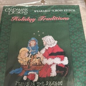 Vintage Candamar Designs Christmas Santa and Nativity Cross Stitch Kit - NEW